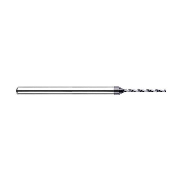 0.0270 in. Drill dia x 0.3350 in. Flute Length Carbide Drill, 2 Flutes, AlTiN Coated